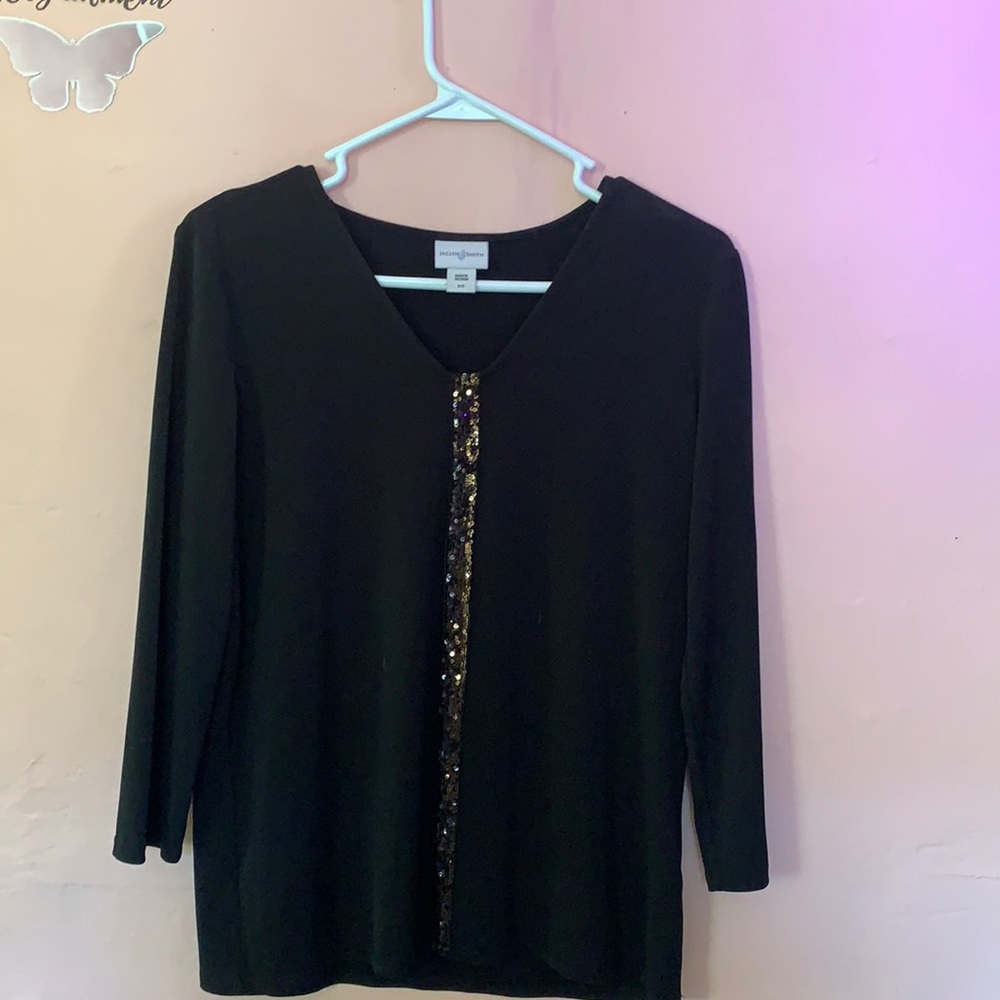 black sequin blouse